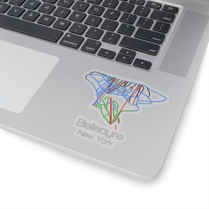 Belleayre New York | Tail Map Sticker | Ski Sticker | Snowboard Sticker | NY | Mountain | Bumper Sticker | Helmet Decal