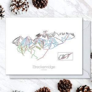 Carte de vœux Breckenridge (fr) Carte de ski Carte de snowboard (carte de snowboard) Colorado Co - France Anniversaire de l’anniversaire Vacances Noel Mariage Merci de vous. Carte postale