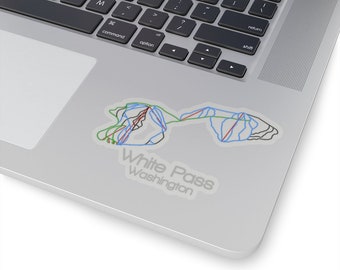White Pass Washington Sticker | Tail Map Sticker | Ski Snowboard Sticker | WA | Decal | Alta Ski | Bumper Sticker | Helmet Decoration