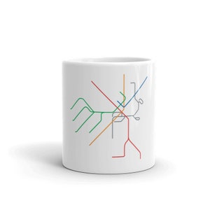 Boston T Metro Subway Map Mug | City Coffee Mug | Tea Mug | Boston Transit | Massachusetts Train