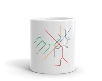 Boston T Metro Subway Map Mug / City Coffee Mug / Tazza da tè / Boston Transit / Massachusetts Train