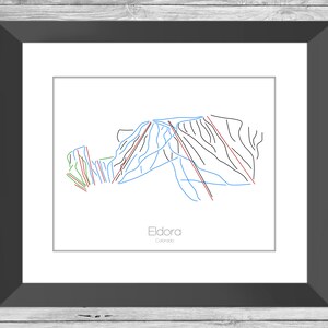Eldora Colorado Art / Mapa de esquí / Decoración de montaña / Regalo de esquí / Colorado Present / Co Wall Art