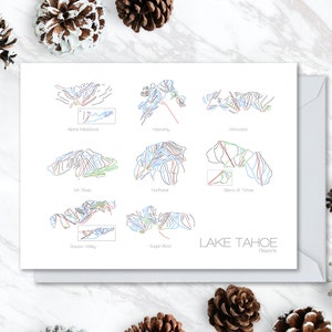 Tarjeta de Felicitación Tahoe Resorts ( Tahoe Resorts) Tarjeta de esquí ? Tarjeta de Snowboard (Snowboard Card) California Ca Cumpleaños ? Vacaciones ? Navidad ? Boda ? Gracias a ti? tarjeta postal