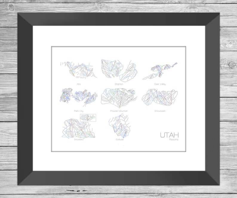 Birthday Gift Utah Ski Resort Mountain Alta Brighton Park Etsy