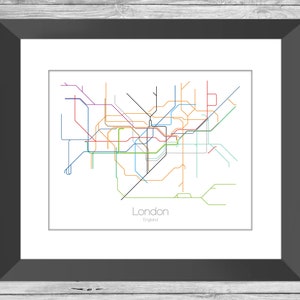 London Tube Map | London Underground Map | London England Map | Rail | Train | London Subway | London Art | London Poster