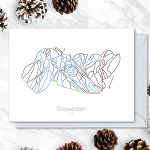 Carte de vœux Snowbasin (fr) Carte de ski Carte de snowboard (carte de snowboard) Utah Ut - France Anniversaire de l’anniversaire Vacances Noel Mariage Merci de vous. Carte postale