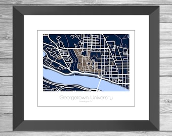 Georgetown University Map | University Art | Washington D.C. Street | DC | School Poster
