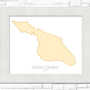 Santa Catalina California CA Karte Kunst---Print, Poster, Bild---Geschenk, Geschenk - Strand, Insel, Meer, Resort, Sommer, Los Angeles