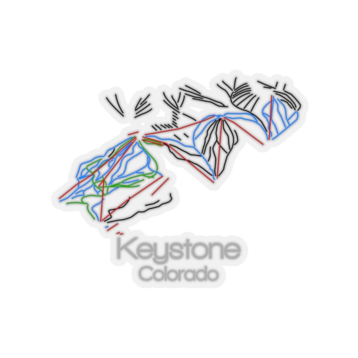 Keystone Colorado Sticker Tail Map Sticker Ski Snowboard | Etsy