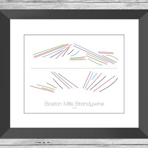Boston Mills Brandywine Karte Ohio Oh Ski Snowboard Trail Art --- Print, Poster, Bild --- Geschenk, Geschenk --- Resort, Berg, Schnee, Winter