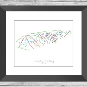 Holiday Valley Ski | Pistekaart | Ny Ski Snowboard | Mountain Resort Art | Holiday Valley New York