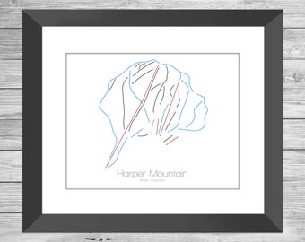 Harper Ski | Harper Mountain Canada | Harper Map | Mountain Art | Trail Map | British Columbia Resort
