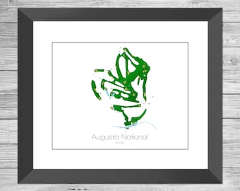 Augusta National Map | The Masters | Pga| Augusta Golf Course | Golf Wall Art | Golf Gift | Golf Present | Atlanta Georgia Golf