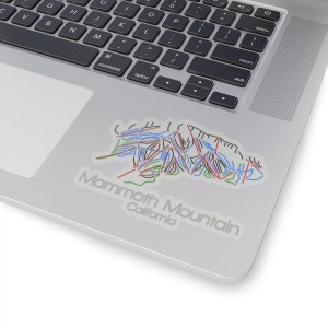 Autocollant de la Californie de mammouth Autocollant de carte de queue Autocollant de ski (ski Sticker) Autocollant de snowboard (fr) CA - Californie Montagne - France Autocollant de pare-chocs Décalque casque