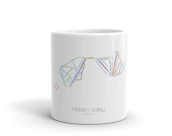 Tazza da caffè Hidden Valley / Tazza da caffè da sci / Hidden Valley Pennsylvania / Regalo sci / Cucina da sci / Snowboard