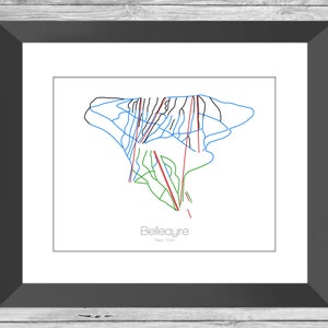 Belleayre New York Ski | Trail Map | Ny Ski Snowboard | Mountain Resort Art | Belleayre New York