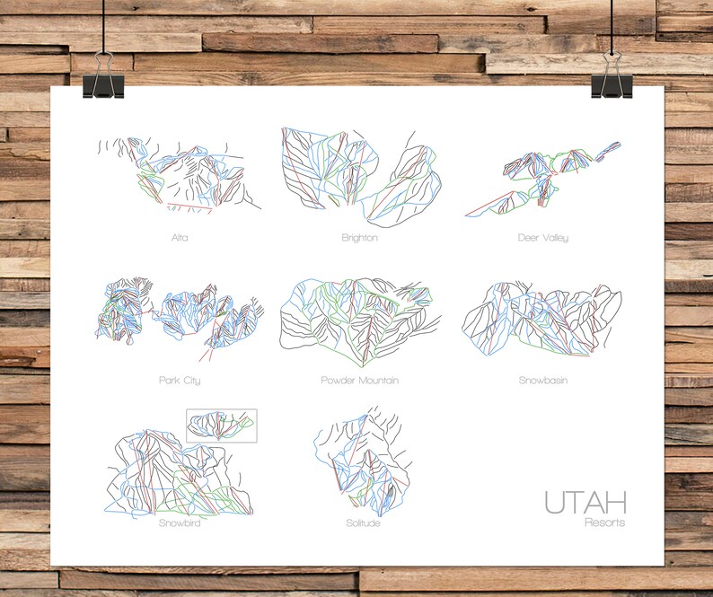 Birthday Gift Utah Ski Resort Mountain Alta Brighton Park Etsy