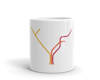 Baltimore Maryland Train Map Mug | City Coffee Mug | Tea Mug | Maryland Transit | Train Subway Rail