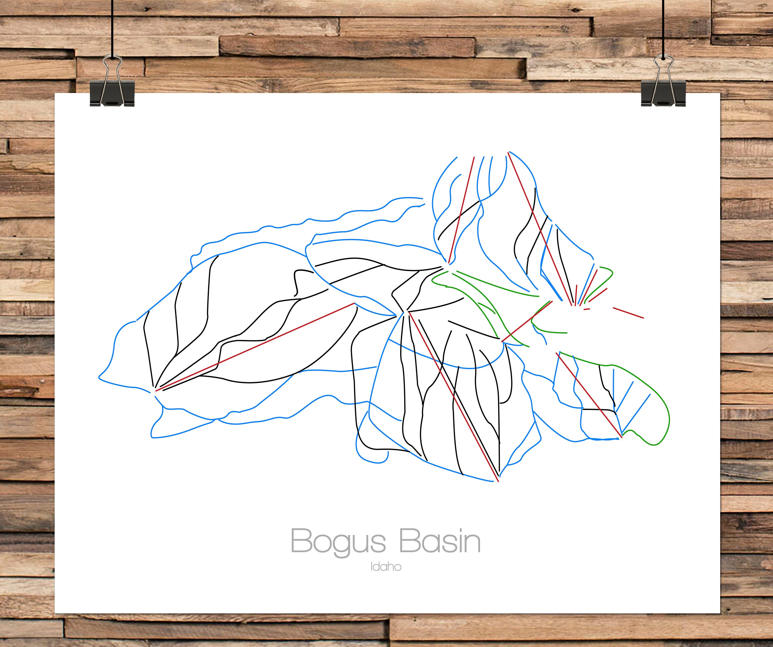 Bogus Basin Map Idaho Id Ski Snowboard Trail Map Art Etsy Israel