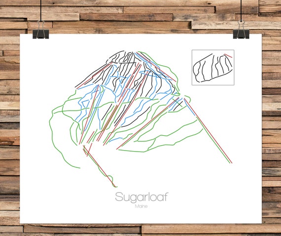 Sugarloaf Ski Trail Map Poster