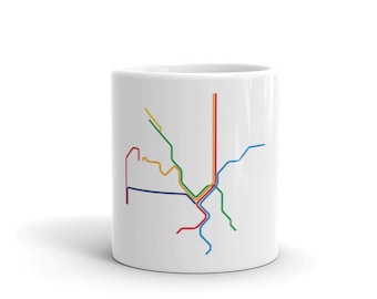 Dallas Dart Subway Map Mug | City Coffee Mug | Tea Mug | Texas Train| Train, Rain