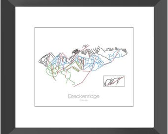 Breckenridge Ski Map | Breckenridge Colorado | Modern Wall Art | Mountain Décor | Ski Gift