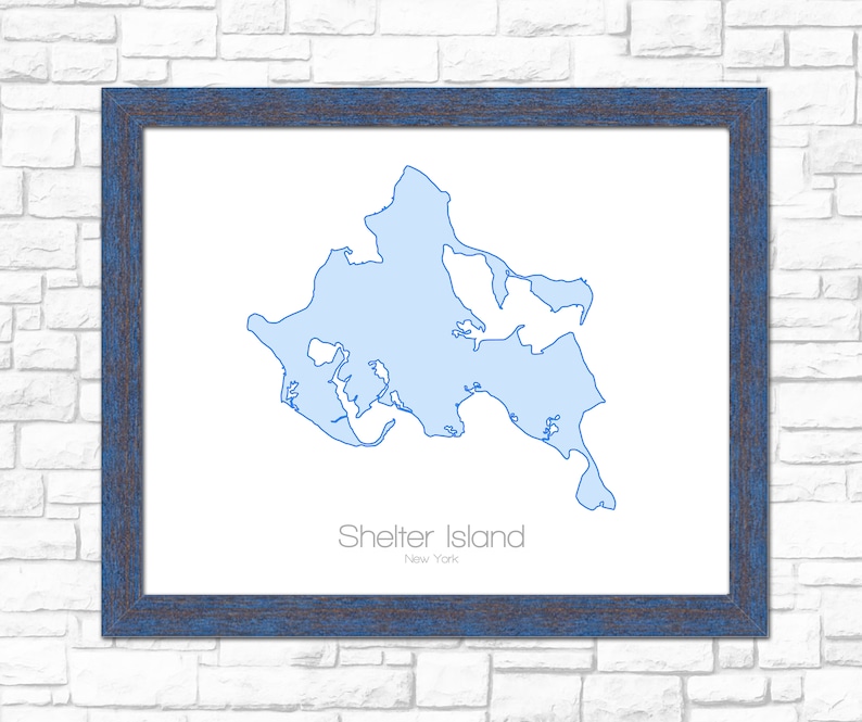Shelter Island New York NY Map Art print Poster Gift Etsy