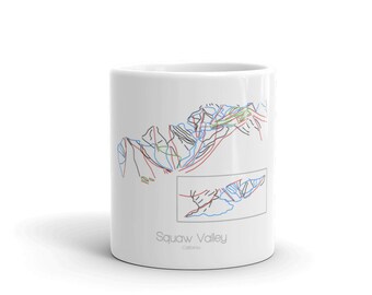 Palisades Tahoe Squaw Coffee Mug / Ski Coffee Mug / Squaw California / Ski Gift / Ski Kitchen / Snowboard
