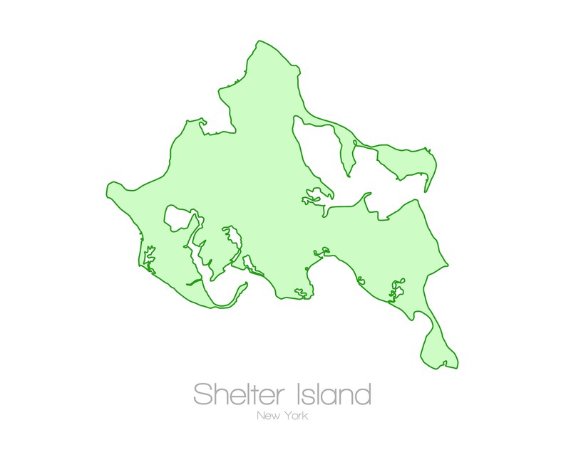 Shelter Island New York NY Map Art print Poster Gift Etsy