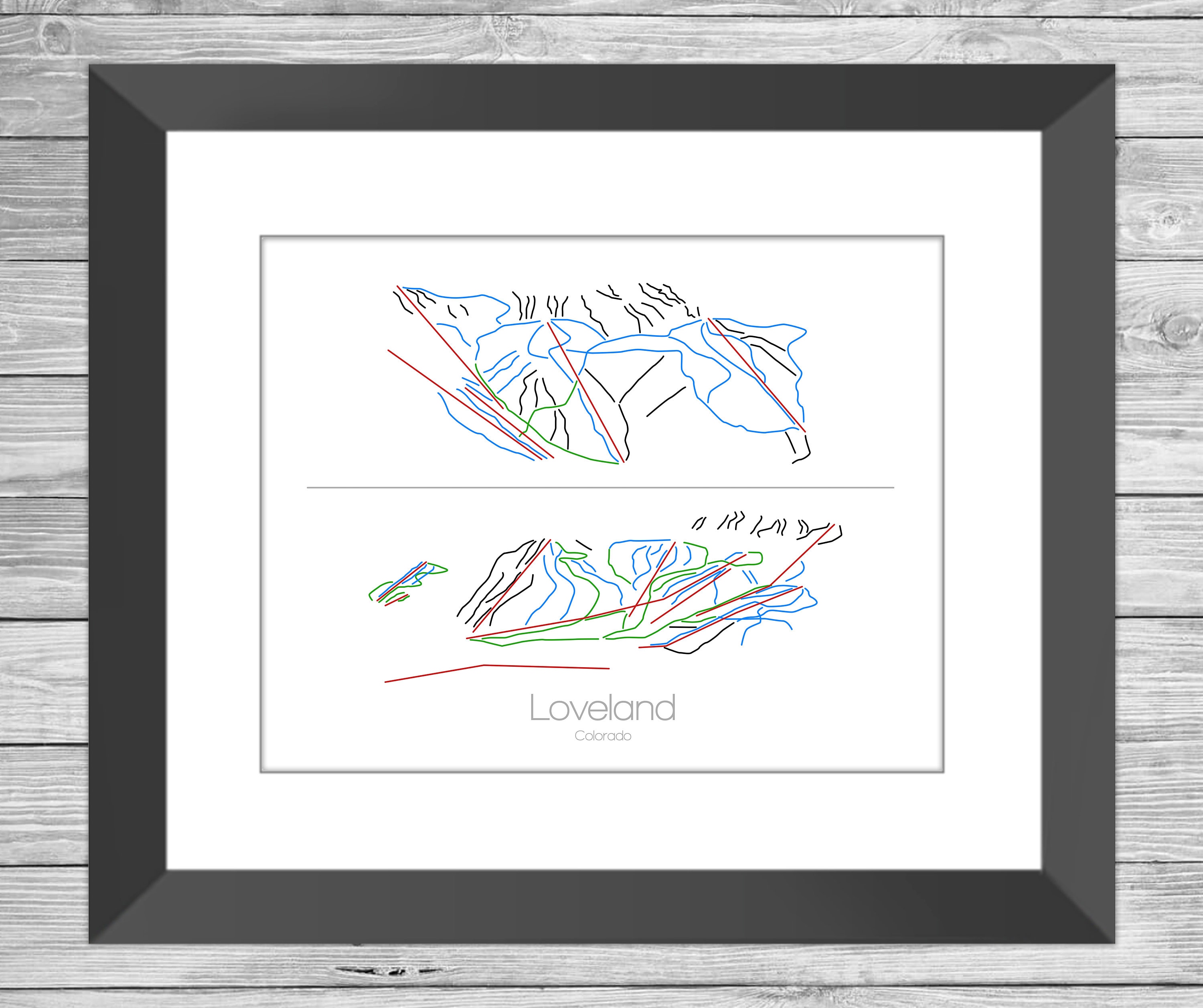 Loveland Ski Area Map Loveland Ski Area Map Colorado Co Ski Snowboard Trail Art | Etsy Australia