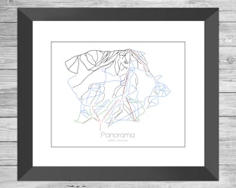 Panorama Ski Map | Trail Map | British Columbia Canada | Modern Wall Art | Mountain Décor | Ski Gift | Panorama Mountain Resort