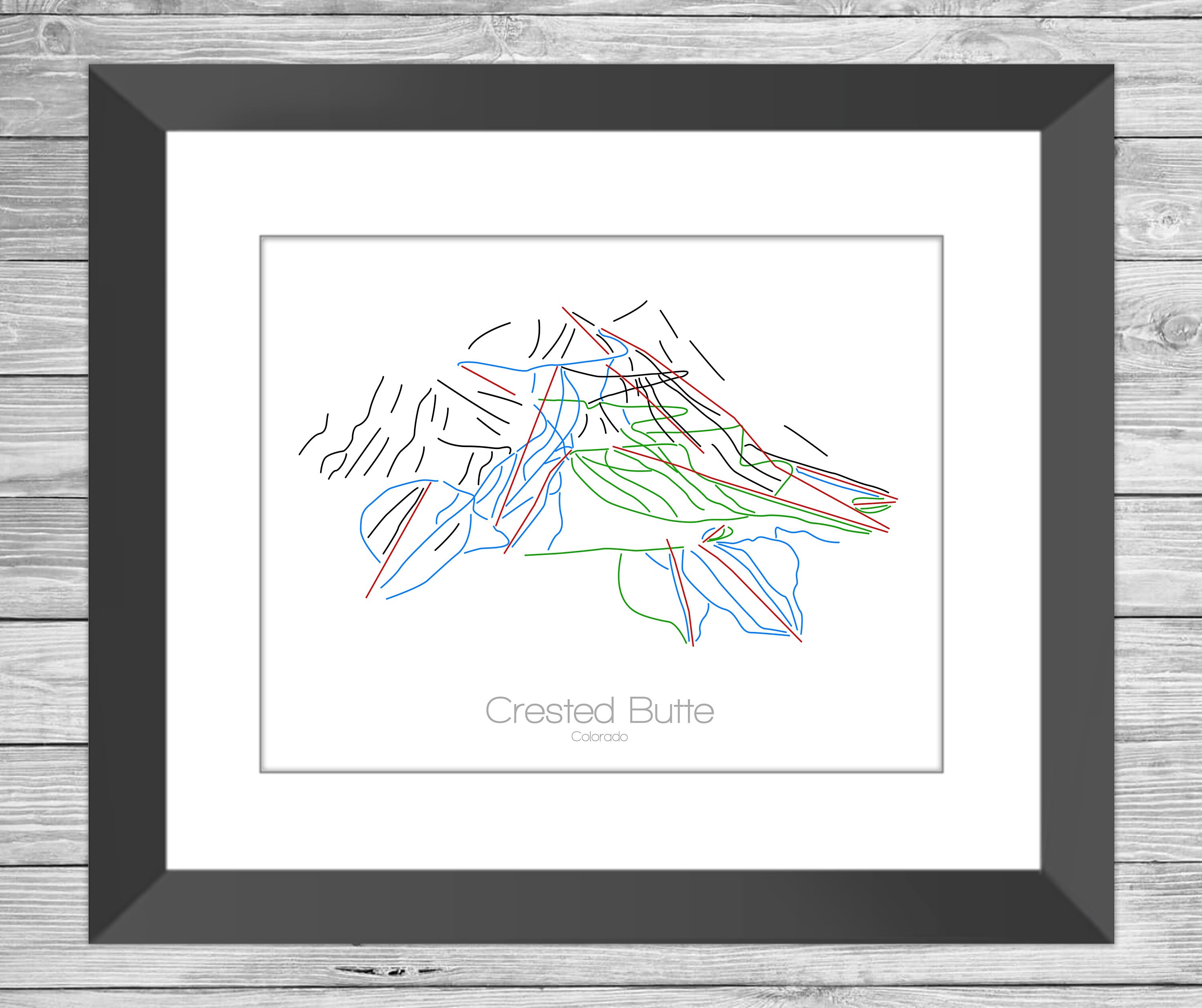 Crested Butte Ski Map Crested Butte Colorado Modern Wall - Etsy
