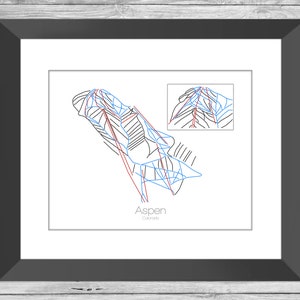 Aspen Colorado, Aspen Ski Art, Aspen Trail Map, Aspen Resort, Aspen Poster, Aspen Mountain, Aspen Co, Snowboard, Poster, Bild, Geschenk