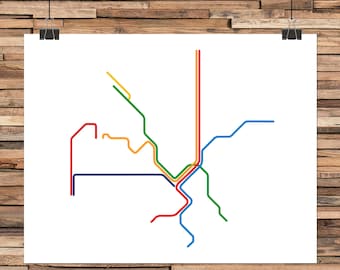 絵画 DART SUBWAY MAP POSTER Dallas DART