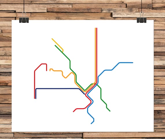 絵画 DART SUBWAY MAP POSTER Dallas DART Map | Texas Subway Map | Light Rail Map | Metro