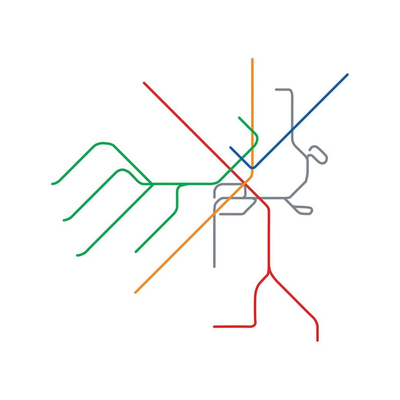 Boston T Train Subway Map | Etsy