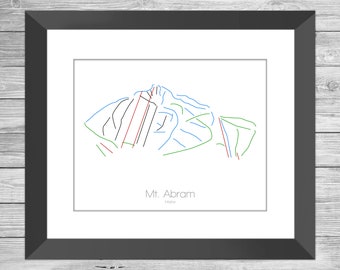 Mt Abram Trail Map Mt Abram Ski Map Trail Map Maine Modern Wall Art - Etsy Hong Kong