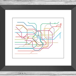 Tokyo Subway Map | Japan Subway Map | Train Map |  Rail | Metro | Transportation Subway | Tokyo Jp Art | Poster