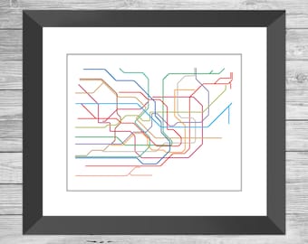 Tokyo Subway Map | Japan Subway Map | Train Map |  Rail | Metro | Transportation Subway | Tokyo Jp Art | Poster