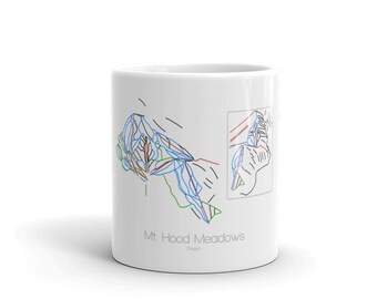 Mt Hood Meadows Coffee Mug / Ski Coffee Mug / Mount Hood Oregon / Ski Gift / Ski Kitchen / Snowboard