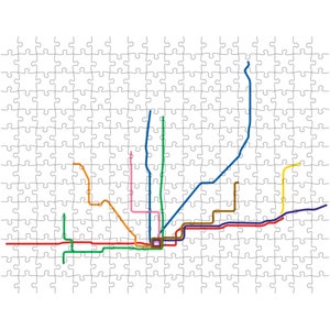 Puzzle Chicago L U-Bahn Karte | 252 Stück