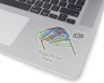 Sugarloaf Maine Sticker | Tail Map Sticker | Ski Sticker | Snowboard Sticker | ME | Mountain | Bumper Sticker | Helmet Decal