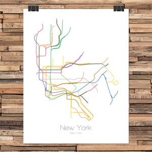 NYC-kaart | New York Subway Map Verticaal | Kaart stadstrein | Metrokaart | Nyc Subway | Manhattan | Brooklyn | Queens | Bronx | Nyc Gift Art