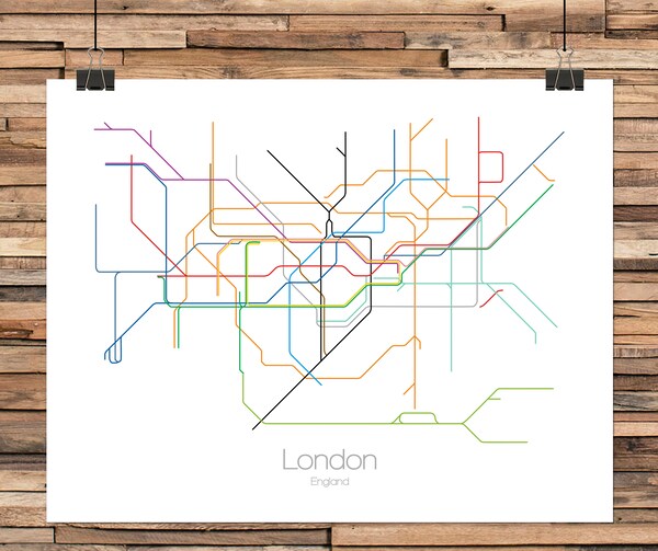 London Underground Original Tube Map Northern Line Diagram Art Print ...