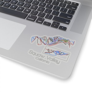 Squaw Valley Californië sticker | Staart kaart sticker | Ski sticker | Snowboard sticker | CA | Berg | Bumper sticker | Helm decal