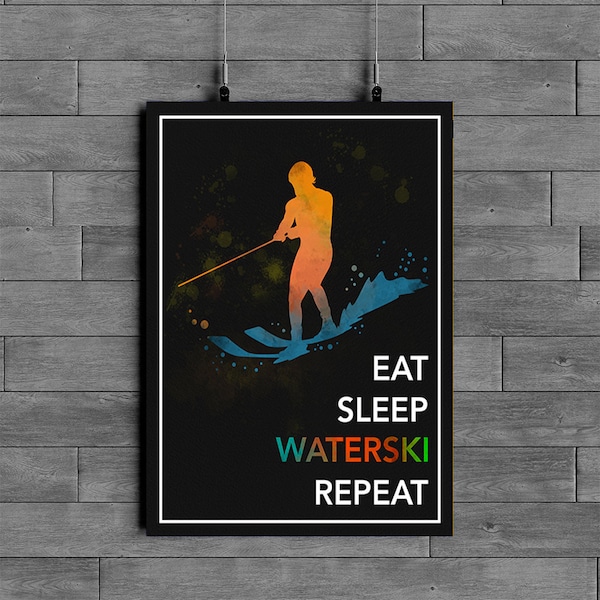 Water Ski Art Etsy