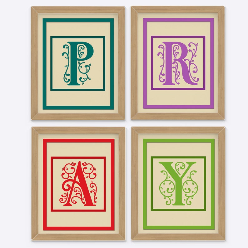 Pray Letters Wall Artpray Monogram Artchurch Wall Artpray Etsy