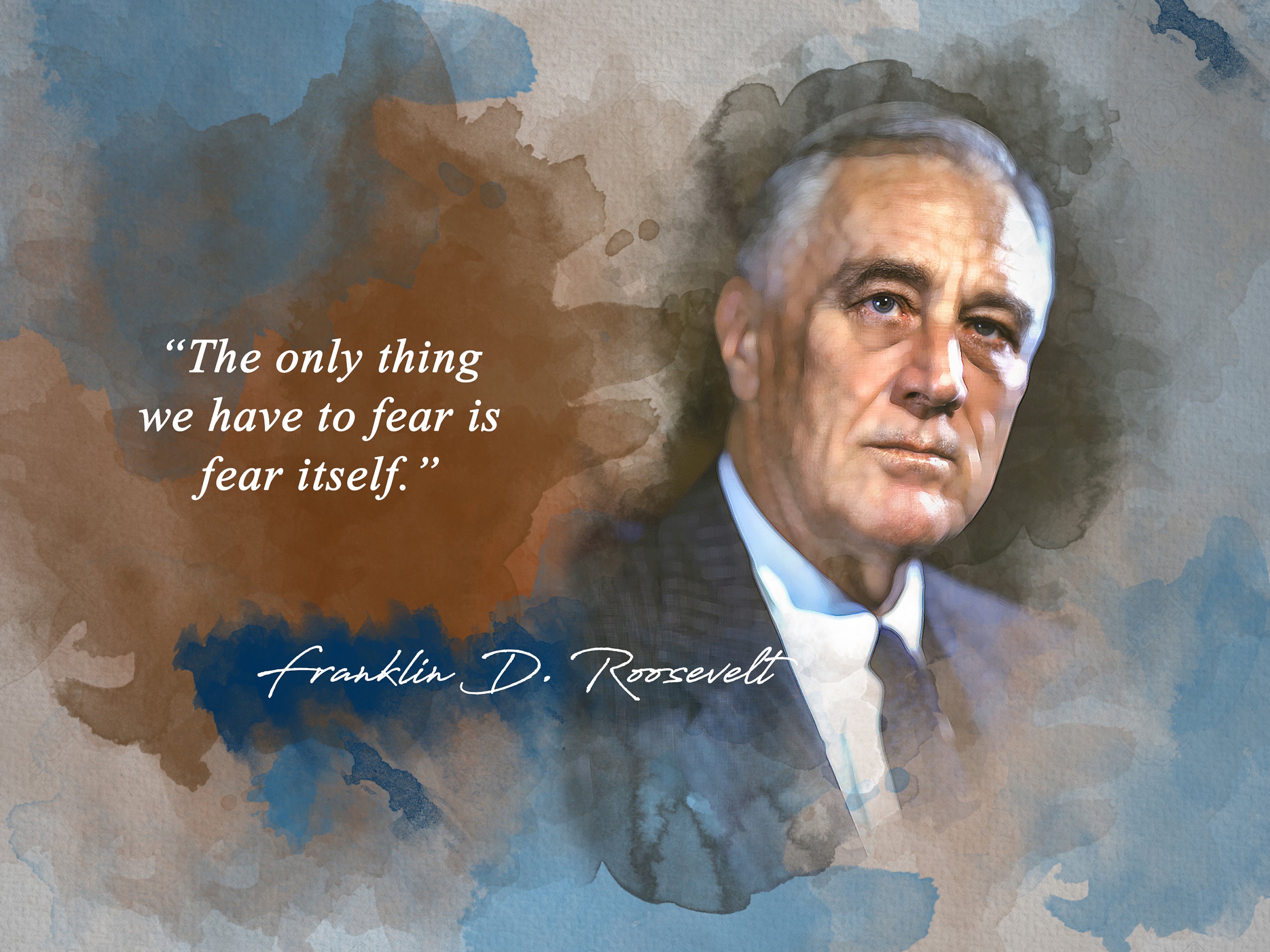 Roosevelt QuoteFDR QuoteFear ItselfPresident | Etsy