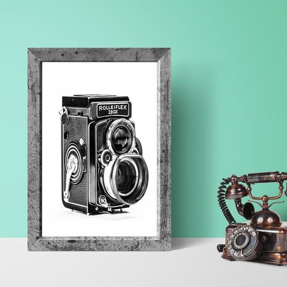 Wall Hangings camera Vintage camera drawing Digital print rollei Prints