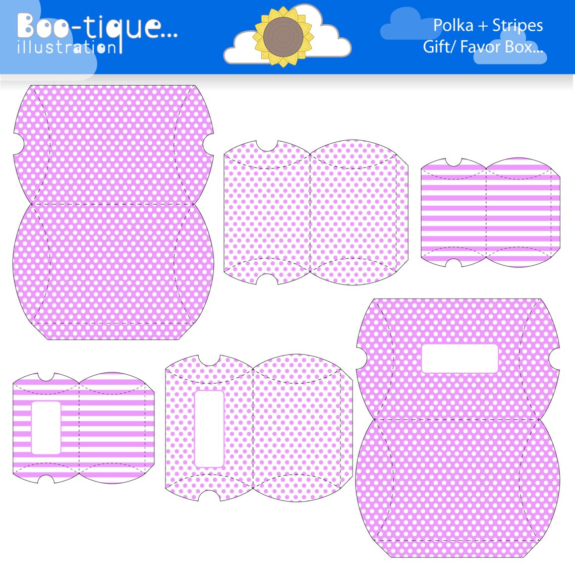 Pink Printable Gift Boxes for Instant Download. PDF. Polka | Etsy